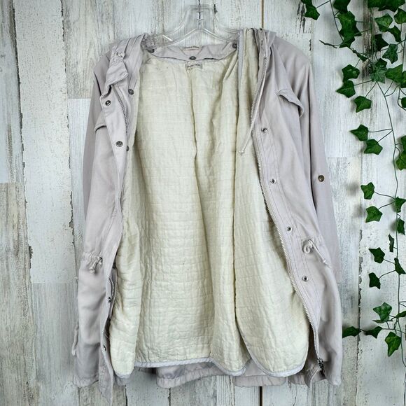paradis térre cream military zip up jacket womens size small - Picture 3 of 8